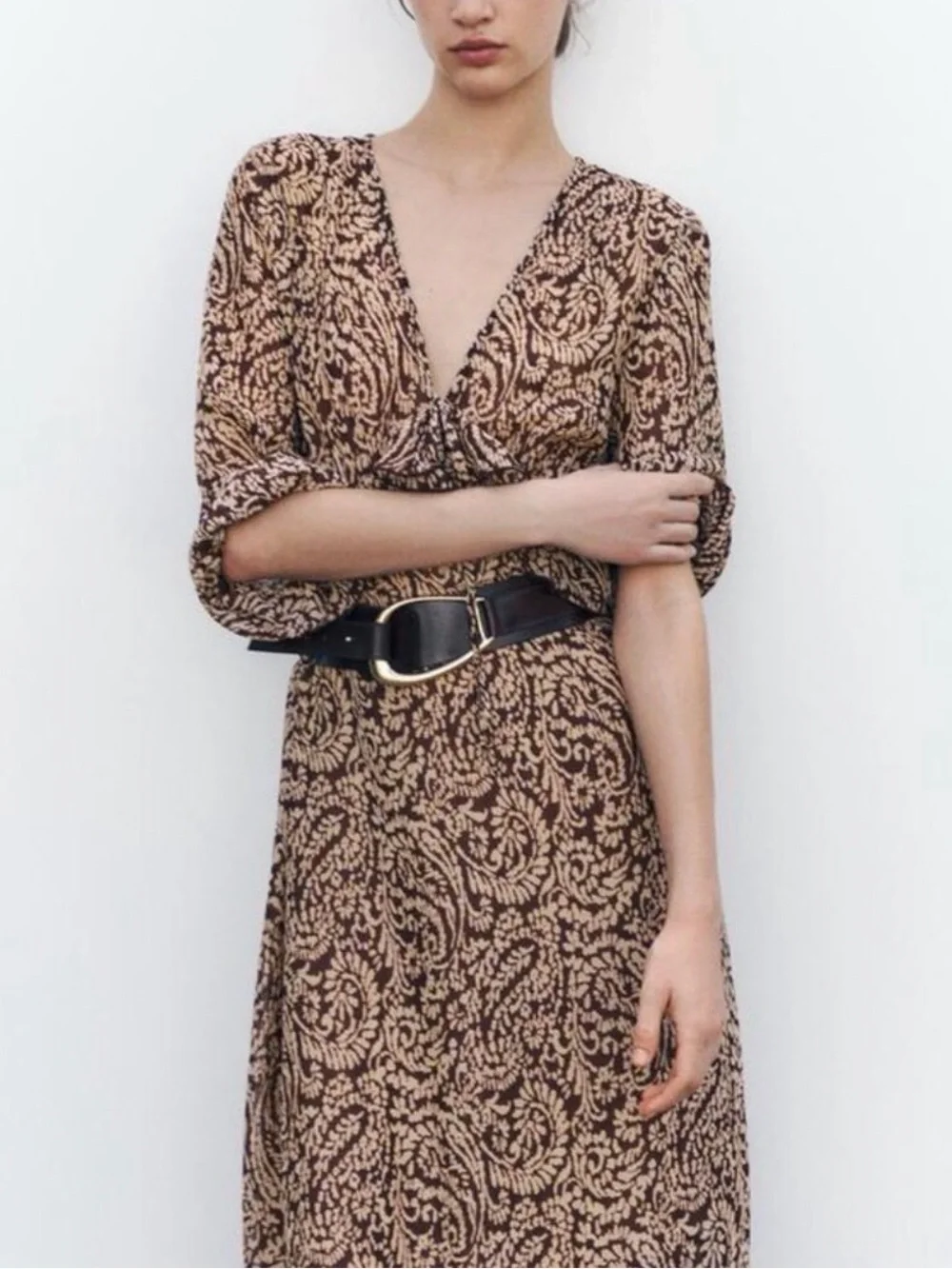 zara brown ruffle dress Zara Women's Basic Brown Mini Ruffle Dress Size XS